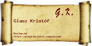Glasz Kristóf névjegykártya